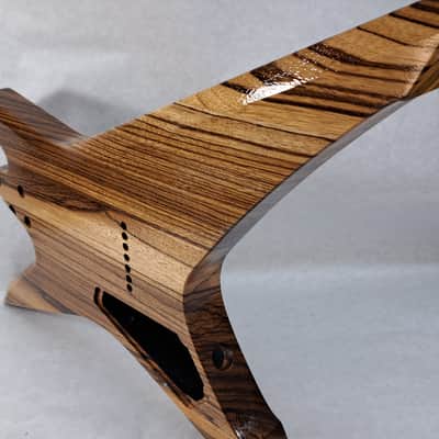 Finished Zebrawood HxH Xiphos body fits Ibanez (tm) Universe 7 string J2040 image 5