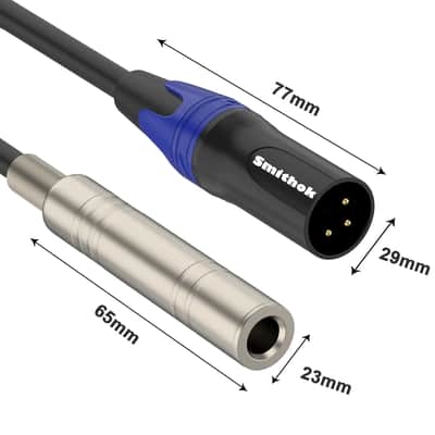 2 Pack 1/4 to XLR Cable,Balanced 1/4" Female to XLR Male Stereo Audio Adapter,XLR Male to TS/TRS Quarter inch Connector Converter Interconnect Cable - 11.8 inches (30 cm) image 4