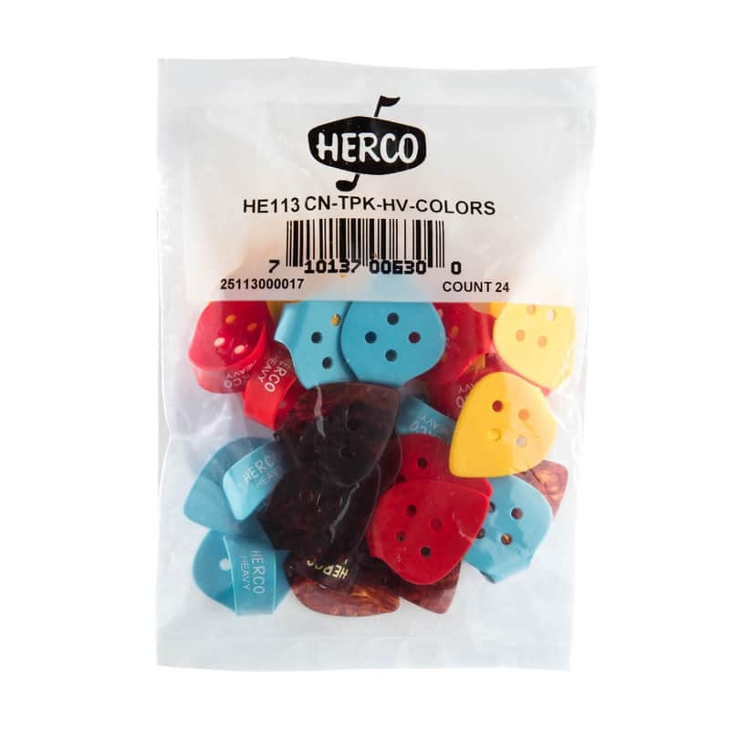 Dunlop HE113 Herco Heavy Flat/Thumbpicks (24-Pack) image 1