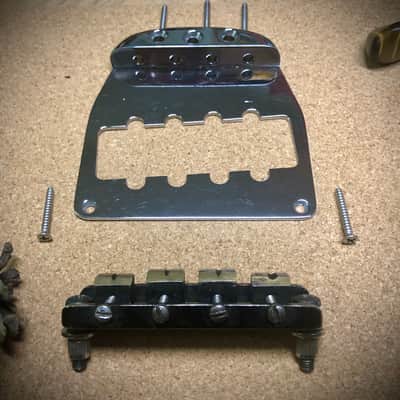 Stars Guitars Alembic Brass Bass Bridge 1970s Rickenbacker / Guild Starfire Replacement Bridge image 5