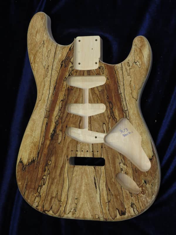 Spalted Maple Top / 40yr Aged Pine Strat body - Standard - 3lbs 4oz #3673  USA IMPORT CHARGES INCLUDED image 1