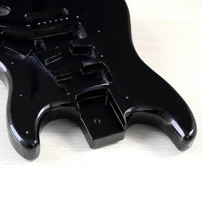 Glossy Black Guitar Poplar Wood Strat Style Body image 3