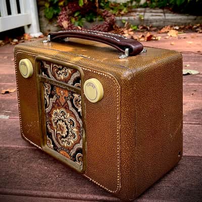 Rotary Connection Portable mini guitar cab with 8” vintage CTS speaker. Built from 50’s Westinghouse tube radio. 2025 - Tan/brown image 7