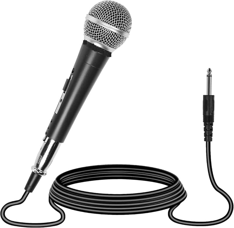 Wired Dynamic Cardioid Microphone for Singing, Karaoke & Vocals Sound, 16ft XLR to 1/4" Cable, Steel Mesh Grille, Pop Filter, and Carrying Bag Visit the Store 4.4 4.4 out of 5 stars    66 ratings | Search this page 100+ bought in past month image 1