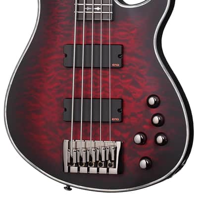Schecter Hellraiser Extreme-5 Crimson Red Burst Satin image 1