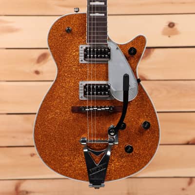 Gretsch G6129T-89 Vintage Select '89 Sparkle Jet with Bigsby - Gold Sparkle - JT23031022 image 2