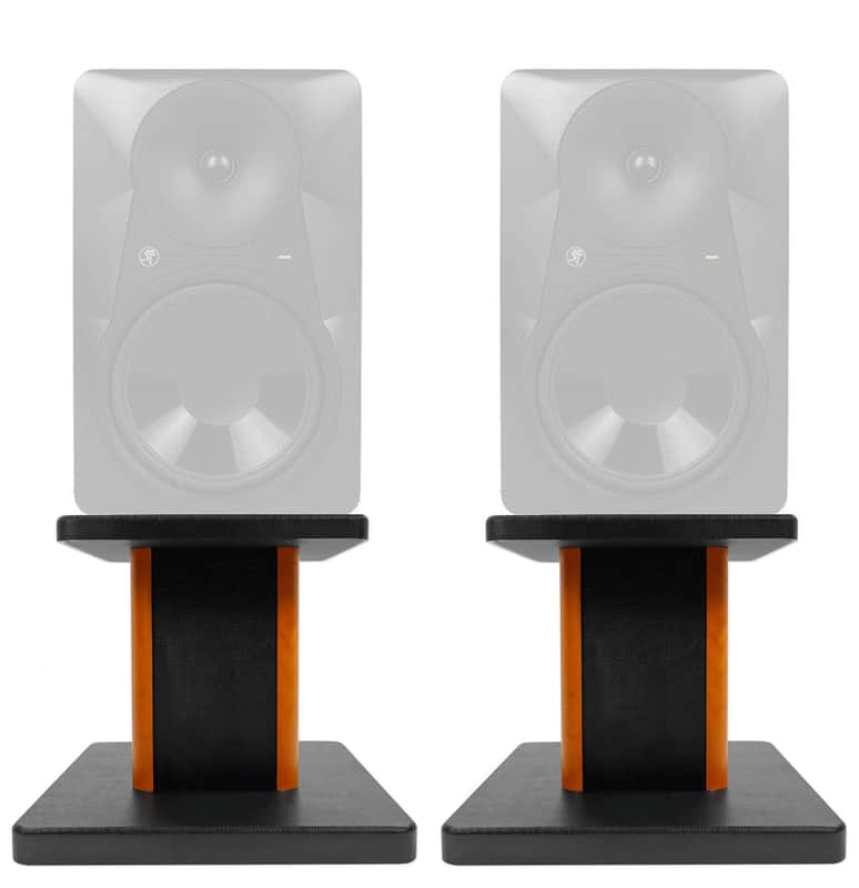 Rockville 8” Wood Studio Monitor Speaker Stands For Mackie MR824 Monitors image 1
