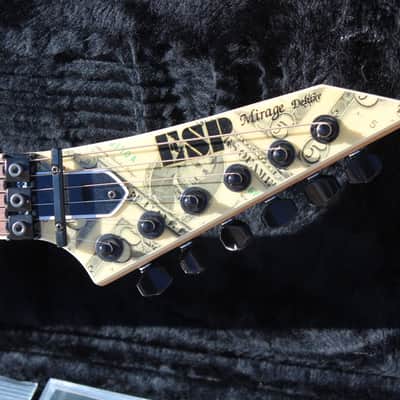 1988 ESP USA Custom Shop Mirage Deluxe Finished With Real $5 Dollar Bills Guitar Super Rare - OHSC image 9