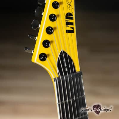 ESP LTD SC-608B Stephen Carpenter 8-String Baritone Guitar w/ Case – Yellow image 5