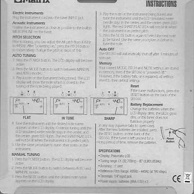 New Matrix SR-1060 Digital Chromatic Guitar Tuner image 2