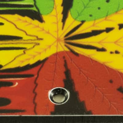 Custom Pickguard For 1986 - 1988 Made in Japan Squier by Fender Bullet S-3T - Rasta Cannabis Drip Graphic .090" image 2