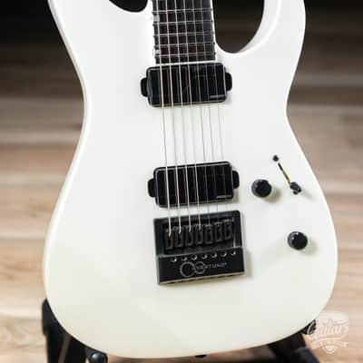 ESP E-II M-II 7B Baritone 7-String Evertune Guitar w/ Case – Pearl White image 3