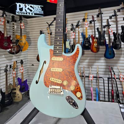 Fender American Professional II Thinline Stratocaster Electric Guitar - Transparent Daphne Blue w/OHSC & PLEK*D #035 image 4