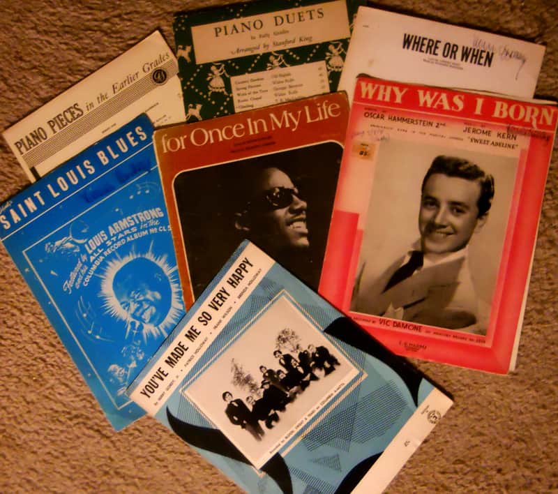 Vintage Music Sheets Bundle/ Vintage Paper Music Ephemera with Decorative Cover, 7 Vintage pieces 1897- 1969 image 1