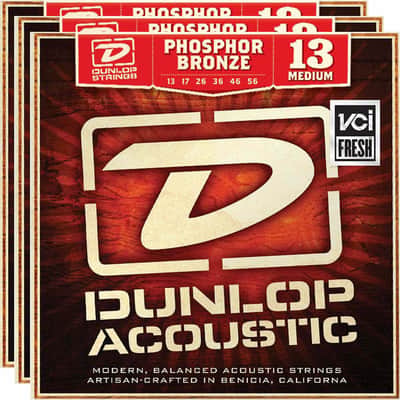 3 Sets of Dunlop DAP1356 AG-PHB MEDIUM Acoustic Phosphor Bronze Strings image 5