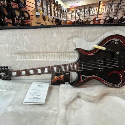 Gibson N-225 Nighthawk Guitar & Hard Case - Ebony/Rick Harris Pinstripe *Limited Edition* image 3