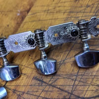Vintage RARE 1970's 3x3 Open Back Fancy Guitar Tuners Japan Luthier Parts #5 image 3