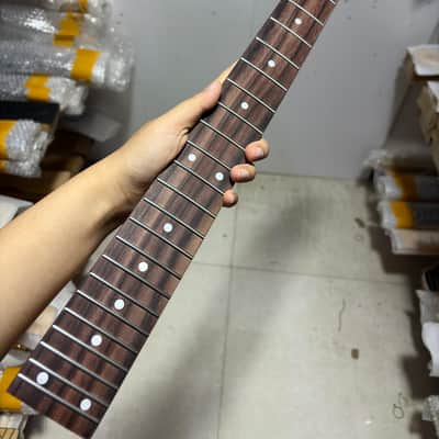 Stainless steel 24fret Roasted flame Maple Electric Guitar Neck Satin Bone nut image 2