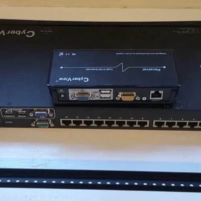 U-1602 Cyberview Cat5 KVM Switch 1U Rackmount 16 Ports 1x Local- 1 x Cat5 Remote image 2