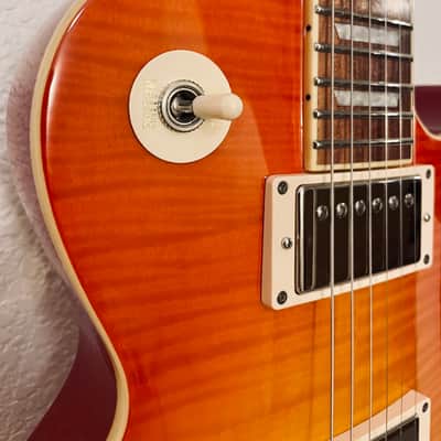 Edwards E-LP-S Les Paul Flamed Maple Top w/Upgrades and Gibson Case 2021 - Cherry Sunburst image 7
