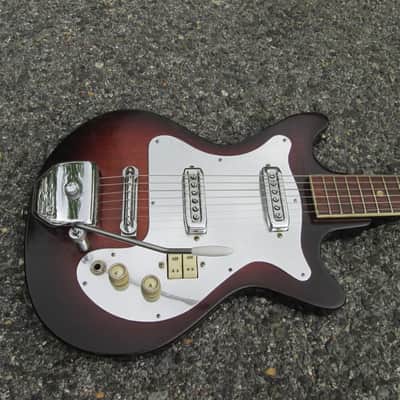 Vintage '60s Kent Teisco Guitar ! CHROME PICKGUARD, Slab Body, & VEG-A-MATIC CONTROLS!  Japan ! image 3