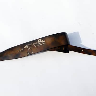 Burny Black Custom Guitar Strap For Acoustic or Electric Guitars - tyrannosaurus made to order - oil made to order - oil image 11