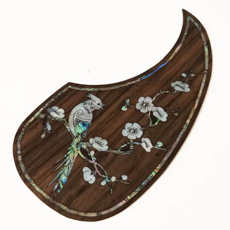 Custom Abalone Shell Peacock Acoustic Guitar Rosewood Pickguard Scratch Plate image 1