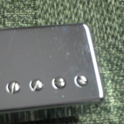 used 2004 Ibanez Super 58 Bridge HB pickup, Chrome, Indonesia, Ceramic (7.82k) SP-58-R, the R stands for rear which is bridge (but can go in Neck position, Ibanez pickup modeled after PAF) 4 conductor +springs/screws, SP-58 image 12