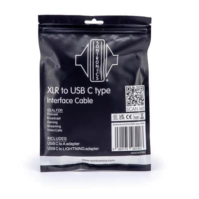 Sontronics XLR to USB-C Type Cable with Smartphone and USB-A Type Connectors, Black image 3
