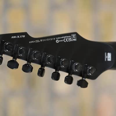 ESP LTD Alex Wade AW-XJ7 Baritone Evertune - Black Open Grain Satin - Demo image 4