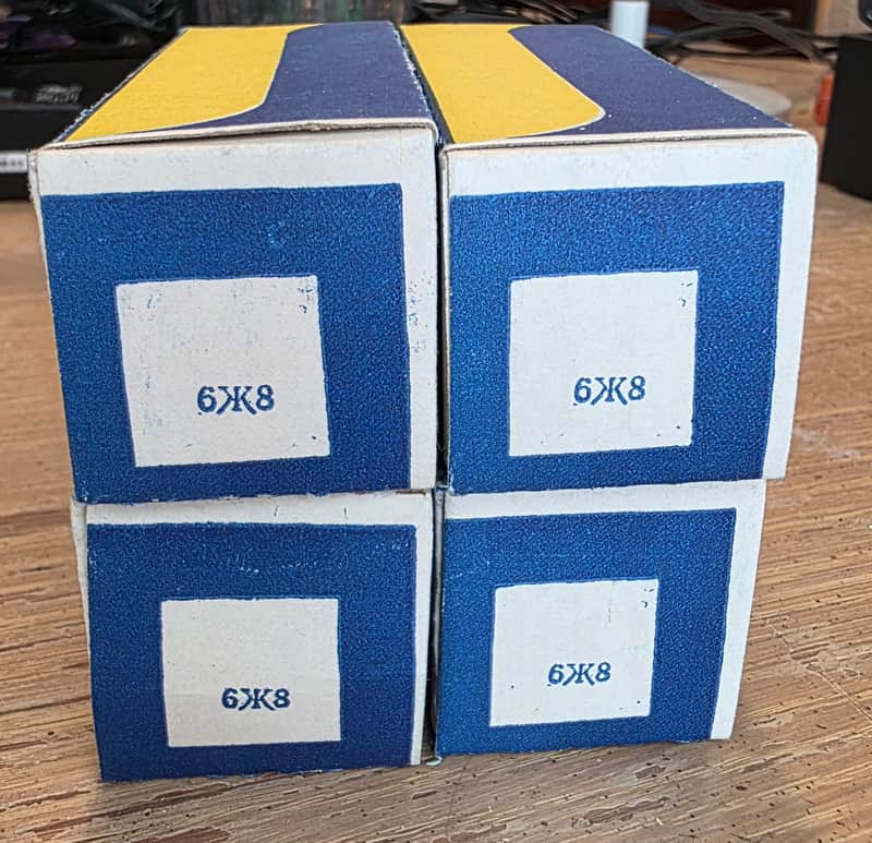 Soviet "6Ж8" 6J8/6SJ7 vacuum tube 1980s - Black image 1
