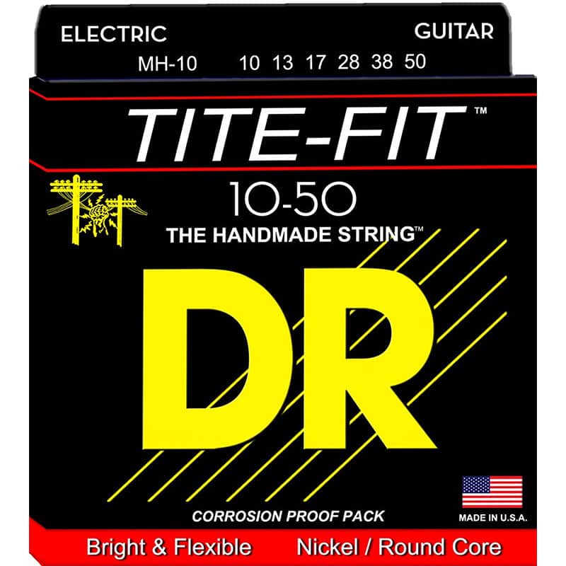 DR Strings MH-10 Tite-Fit Nickel Plated Medium Plus Electric Guitar Strings 10-50 image 1