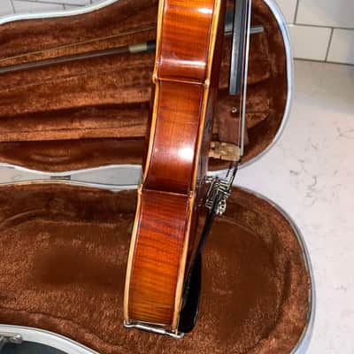 E.R. Pfretzschner Copy of Antonius Stradivarius Jr Violin W/Case & Bow 1977 Natural Finish, 22" L image 4
