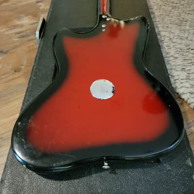Silvertone 1452 Hornet Electric Guitar Amp In Case 1967 Red Burst All Original Great Condition image 22