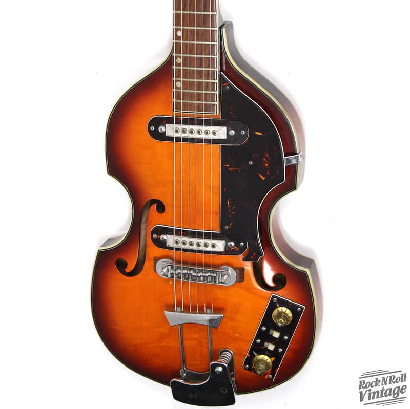 1960's Conrad Violin Shaped Guitar Sunburst image 1