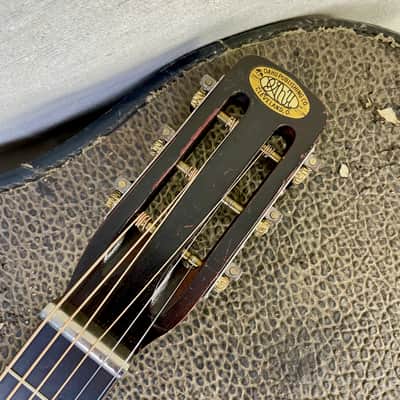 Oahu Hawaiian Guitar 1940s Sunburst Lap Steel Slide Acoustic Square Neck w/ Original Case image 14