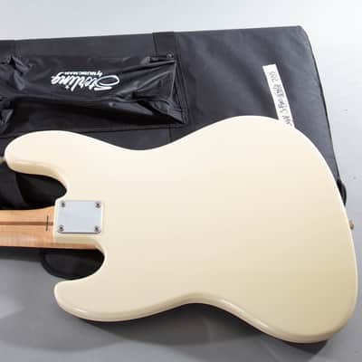 2007 Fender Japan MIJ Aerodyne Jazz Bass AJB Vintage White Matching Headstock image 7