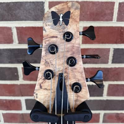 Fodera Imperial Elite, Chestnut Burl Top, Walnut Body, Alder Tone Block, Flamed Ebony Fretboard, Flamed Ebony Ramp, Chestnut Dot Inlays, Fodera/Duncan Dual Coil Pickups, Hardshell Case image 5