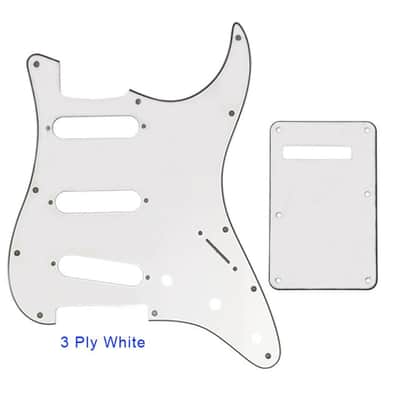 Guitar Pickguard With Back Plate Suit For USA/Mexico Fender Strat Standard SSS ST-3 ply white image 1