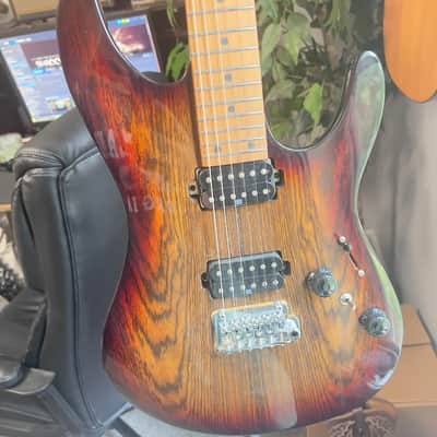 Ibanez AZ242BC-DET Premium Double Cutaway Bocote Top HH with Vibrato, Roasted Maple Neck 2010s - Deep Espresso Burst image 1