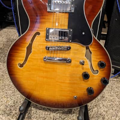 Firefly FF338PRO - ES-335 Style Semi-Hollow - Stainless Steel Frets Locking Tuners Cool Inlays Figured Top image 5