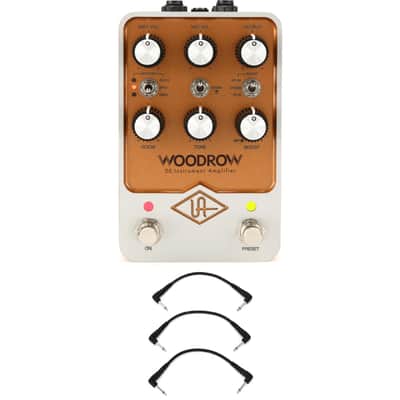 Universal Audio Woodrow '55 Instrument Amplifier Pedal with 3 Patch Cables image 1