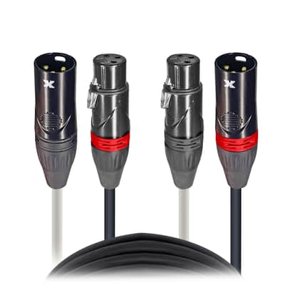 ProX XC-DXLR25 25' Balanced Dual XLR-M to XLR-F High Performance Audio Cable image 1