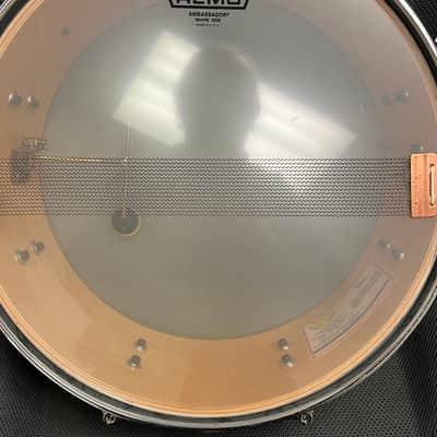 Lang Gladstone 6.5x14 snare drum. 3 way tuning, unique top hat and cane finish image 8