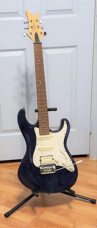 Dean Avalanche 1990-2000 Royal Blue with white pearlized scratch plate image 1