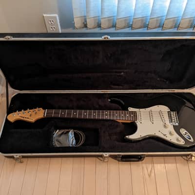 Aria STG Left Handed Electric Guitar Black Six 6 String with Hard-shell Case HSC image 1