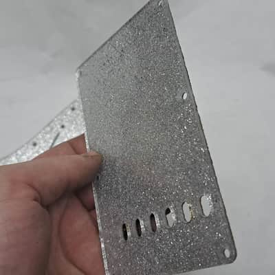 Platinum Silver Sparkle Glitter HSS pickguard + trem cover set Fits Fender Strat Stratocaster image 19