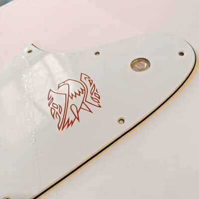 White 3 Ply Pickguard for 2007-2019 Gibson Firebird Reverse Style Made in USA + Red Decal & Screws image 6