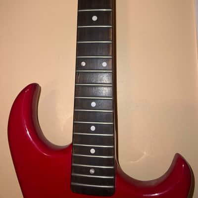 1980s Memphis A2TR ¾ Electric Guitar Red Made in Korea 24 inch scale image 4