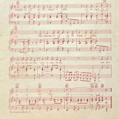 (VINTAGE/USED Sheet Music) The Naughty Lady of Shady Lane - Piano/Vocal/Guitar image 3
